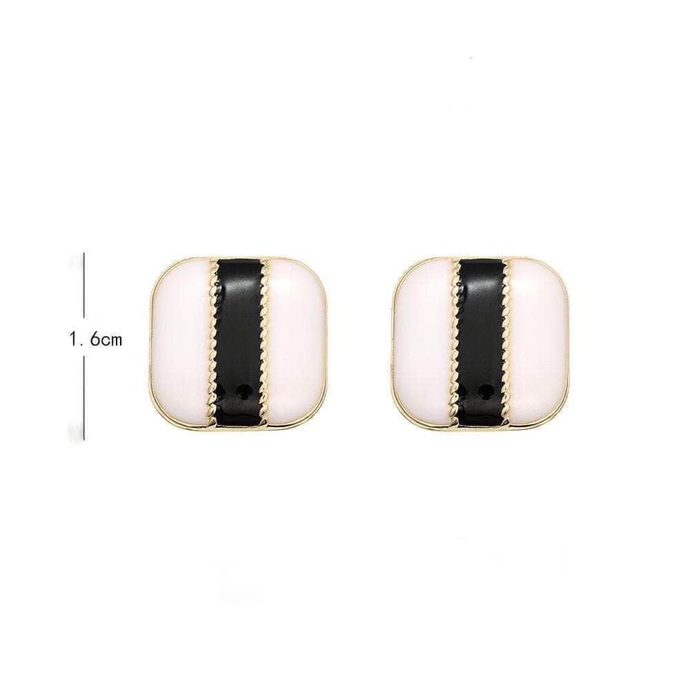 14K Gold Two-Toned Square Statement Earrings