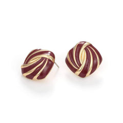 14K Gold Two-Toned Enamel Clip-On Earrings