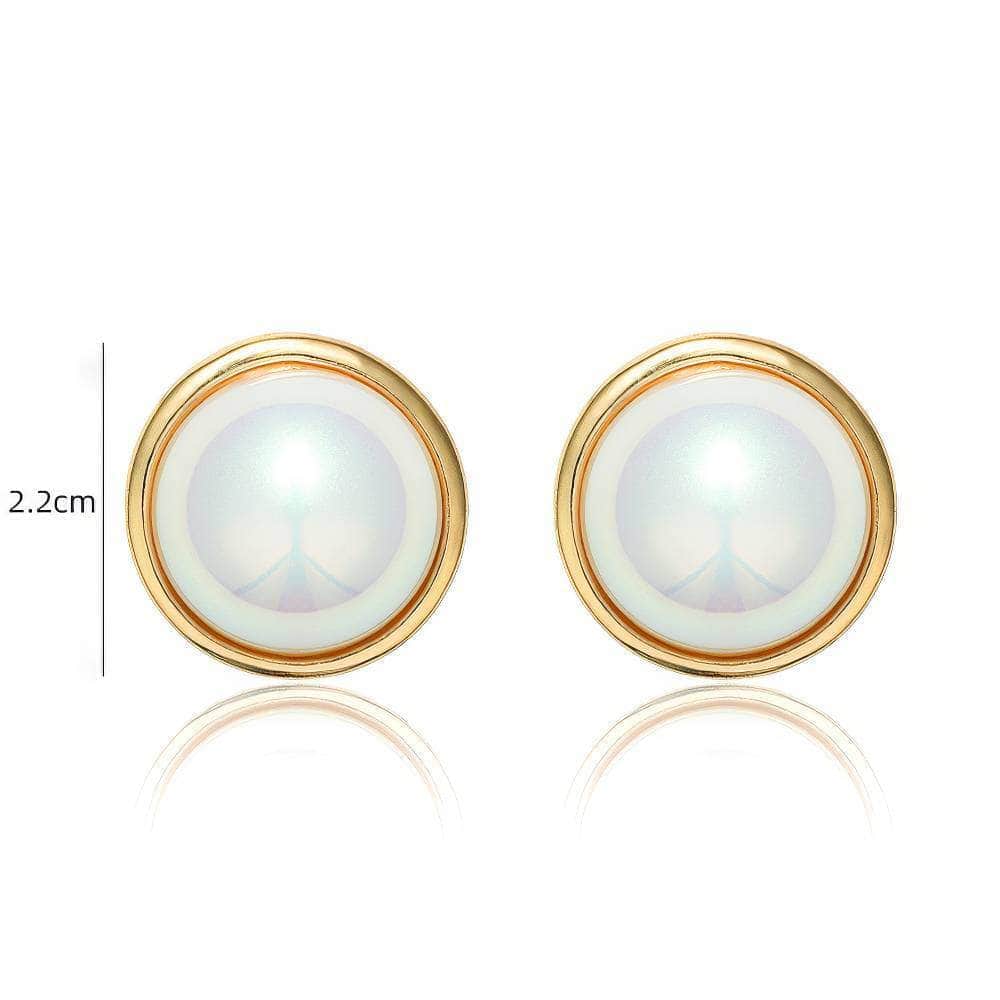 14K Gold Accented Cabochon Statement Earrings
