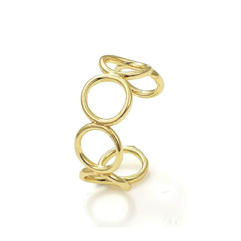 14K Gold Adjustable Two Set Circle Ring Adjustable / Gold