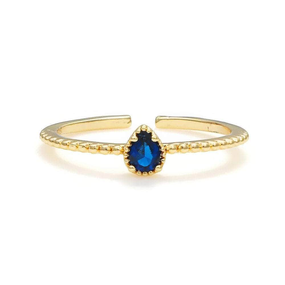 14K Gold Blue Sapphire Adjustable Ring Adjustable / Blue