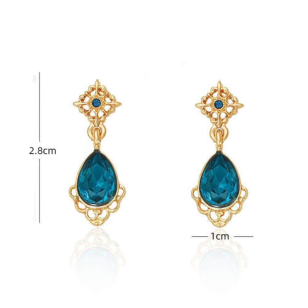 14K Gold Blue Sapphire Teardrop Earrings
