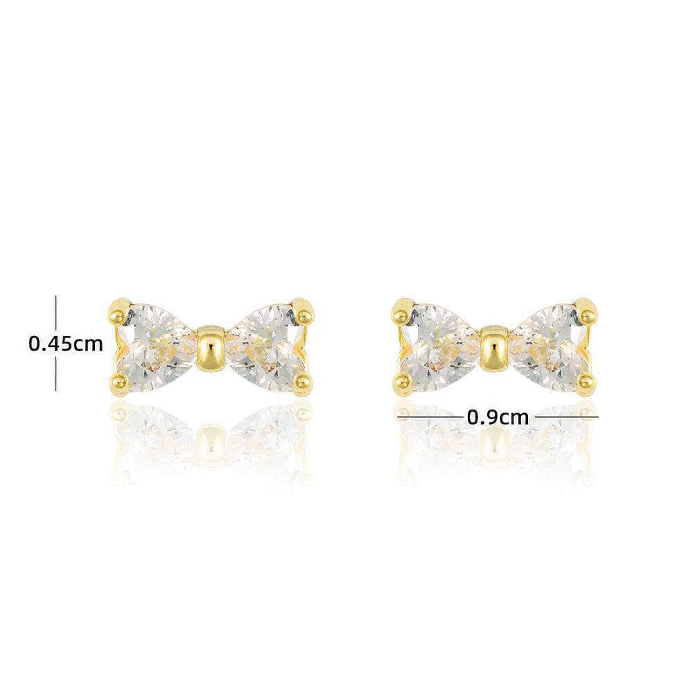 14K Gold Bow Knot Stud Earrings Gold / Clip On