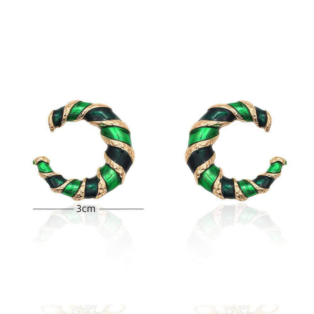 14k Gold Emerald Gemstone Avon Hoop Earrings