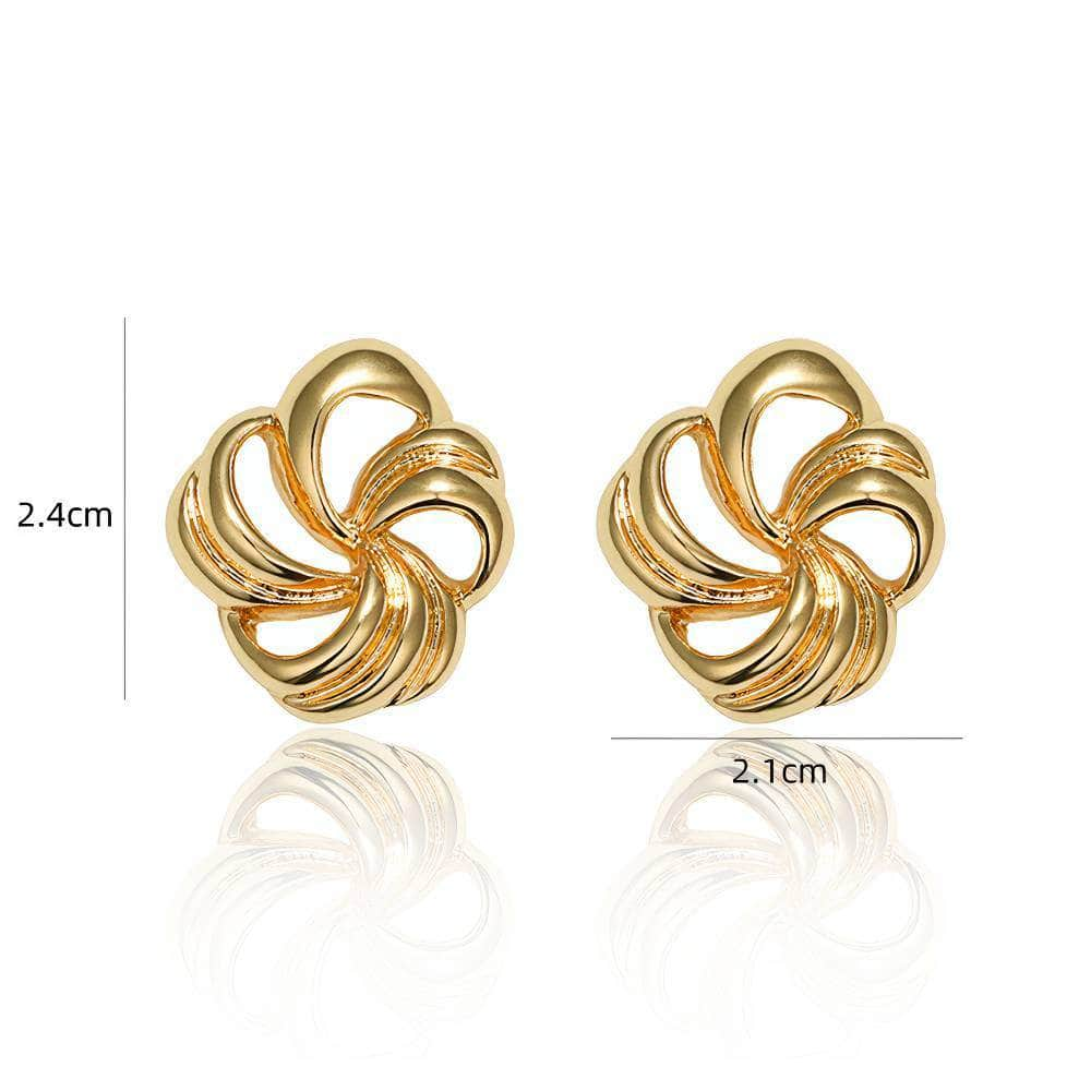 14K Gold Floral Cut Out Statement Earrings