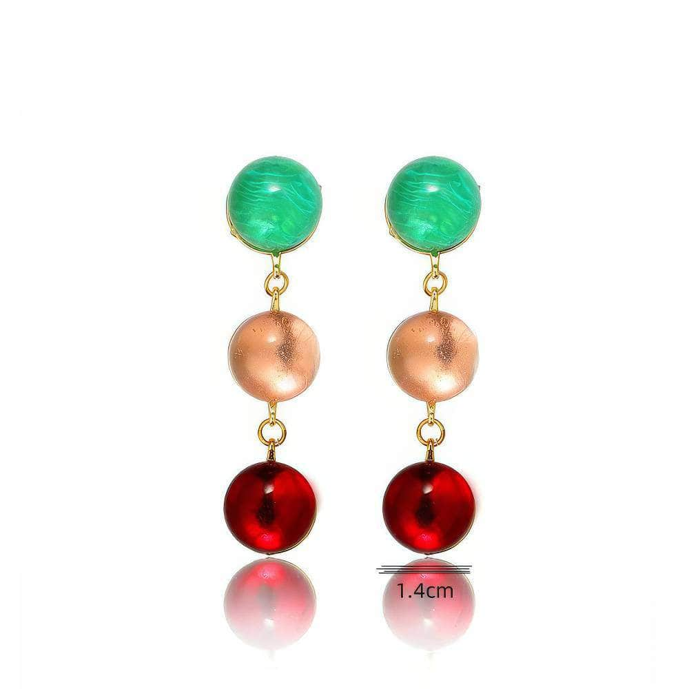 14K Gold Gemstone Dangle Earrings Multicolor / Clip On