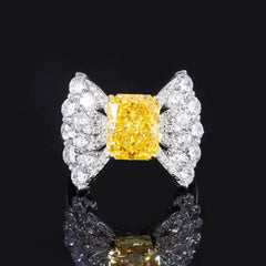 14k Gold Lab Created Gemstone Paved Crystal Ring 5 US / Canary
