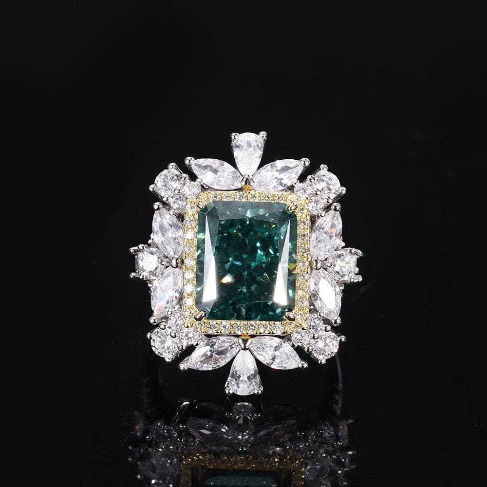 14k Gold Lab Grown Diamond Mint Green Gemstone Jewelry Set 5 US / MintGreen / Ring