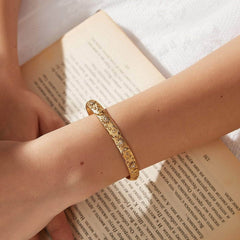 14k Gold Moonstar Cuff Bracelet Gold