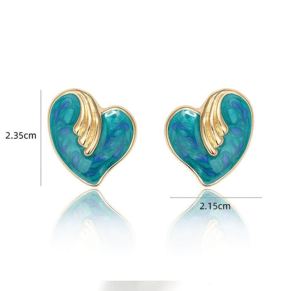 14K Gold Opal Gemstone Stud Earrings