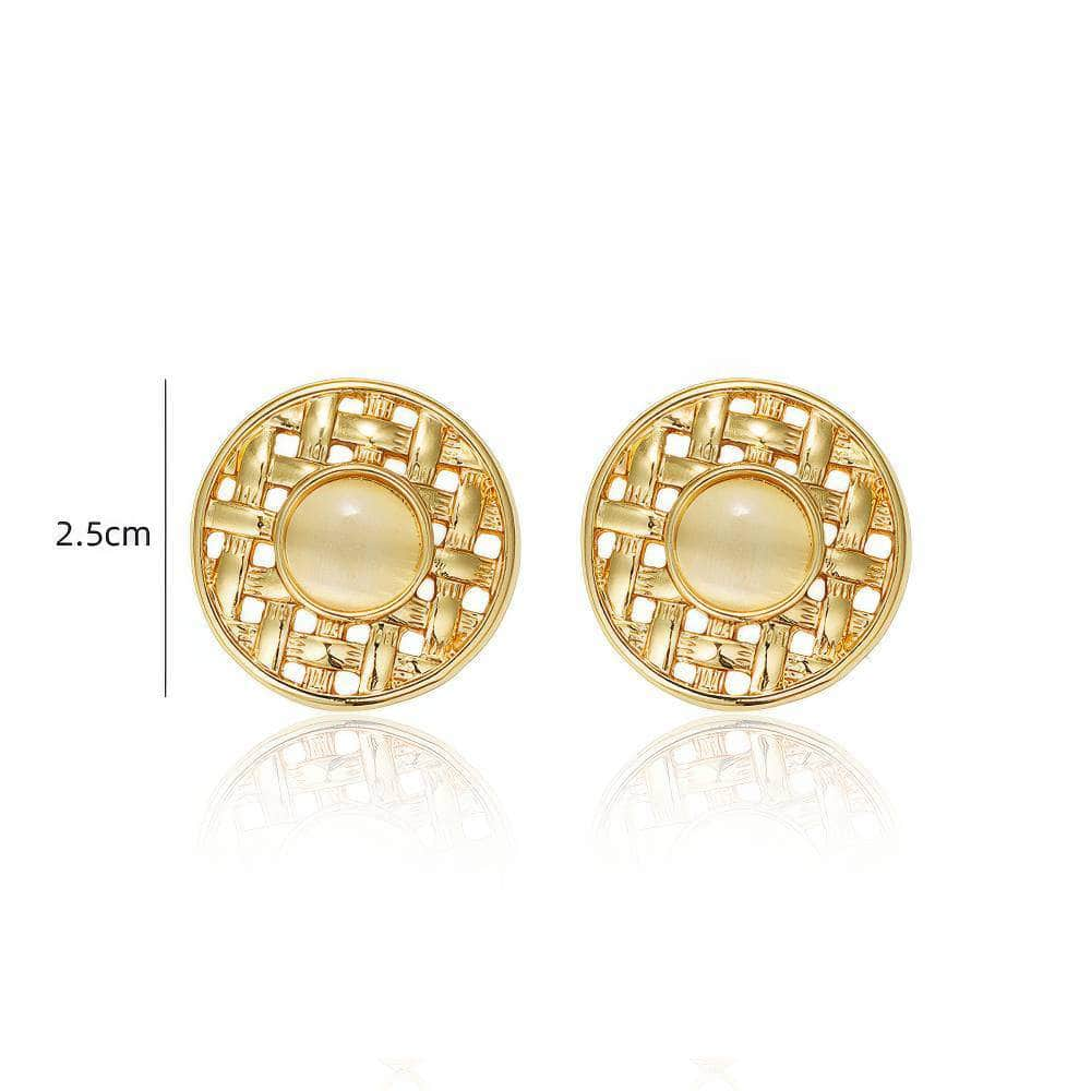 14K Gold Ornate Pearl Studded Earrings