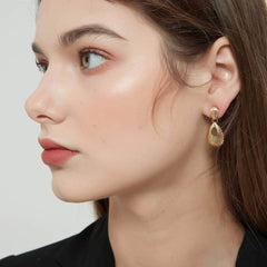 14K Gold-Plated Teardrop Dangle Earrings