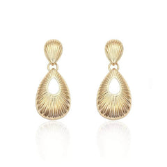 14K Gold-Plated Teardrop Dangle Earrings Gold / Clip On