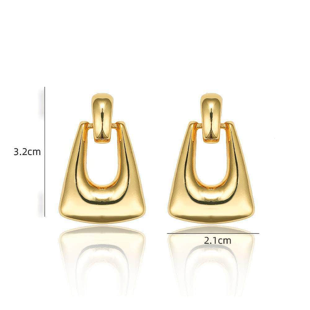 14k Gold Polished Square Hoop Dangle Earrings