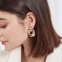 14K Gold Ridged Accented Boho Earrings