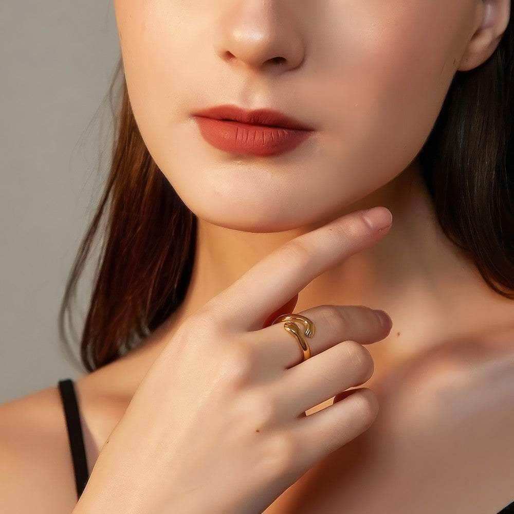 14K Gold Shimmery Shine Hug Me Adjustable Ring Adjustable / Gold