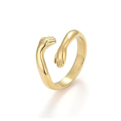 14K Gold Shimmery Shine Hug Me Adjustable Ring Adjustable / Gold