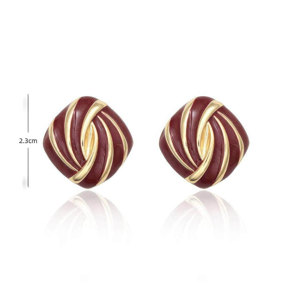 14K Gold Two-Toned Enamel Clip-On Earrings