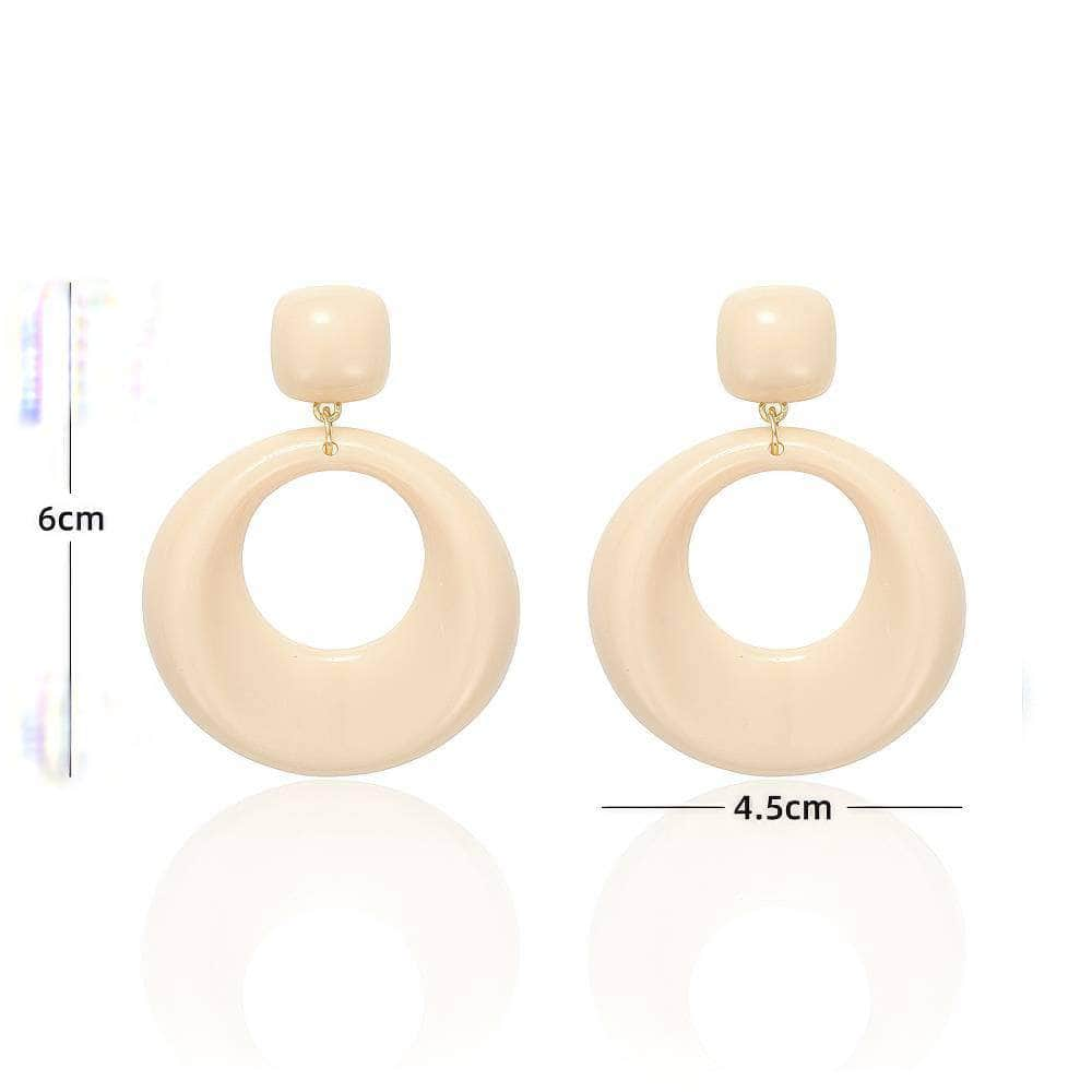 14k Gold Vintage Marble Ivory Clip-On Hoop Earrings Ivory / Clip On