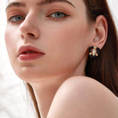 14k Gold Vintage Rhinestone Embellished Stud Earrings