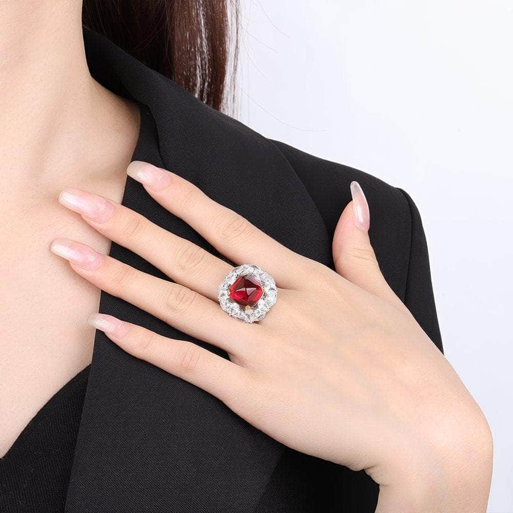 14k Two Toned Lab Grown Diamond Gemstone Cushion Cut Ring