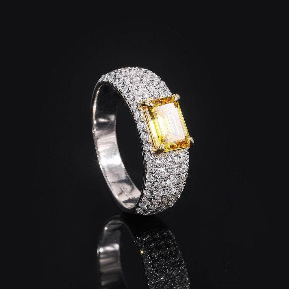 14k White Gold Cushion Cut Lab Grown Ruby Crystal Ring 5 US / Canary