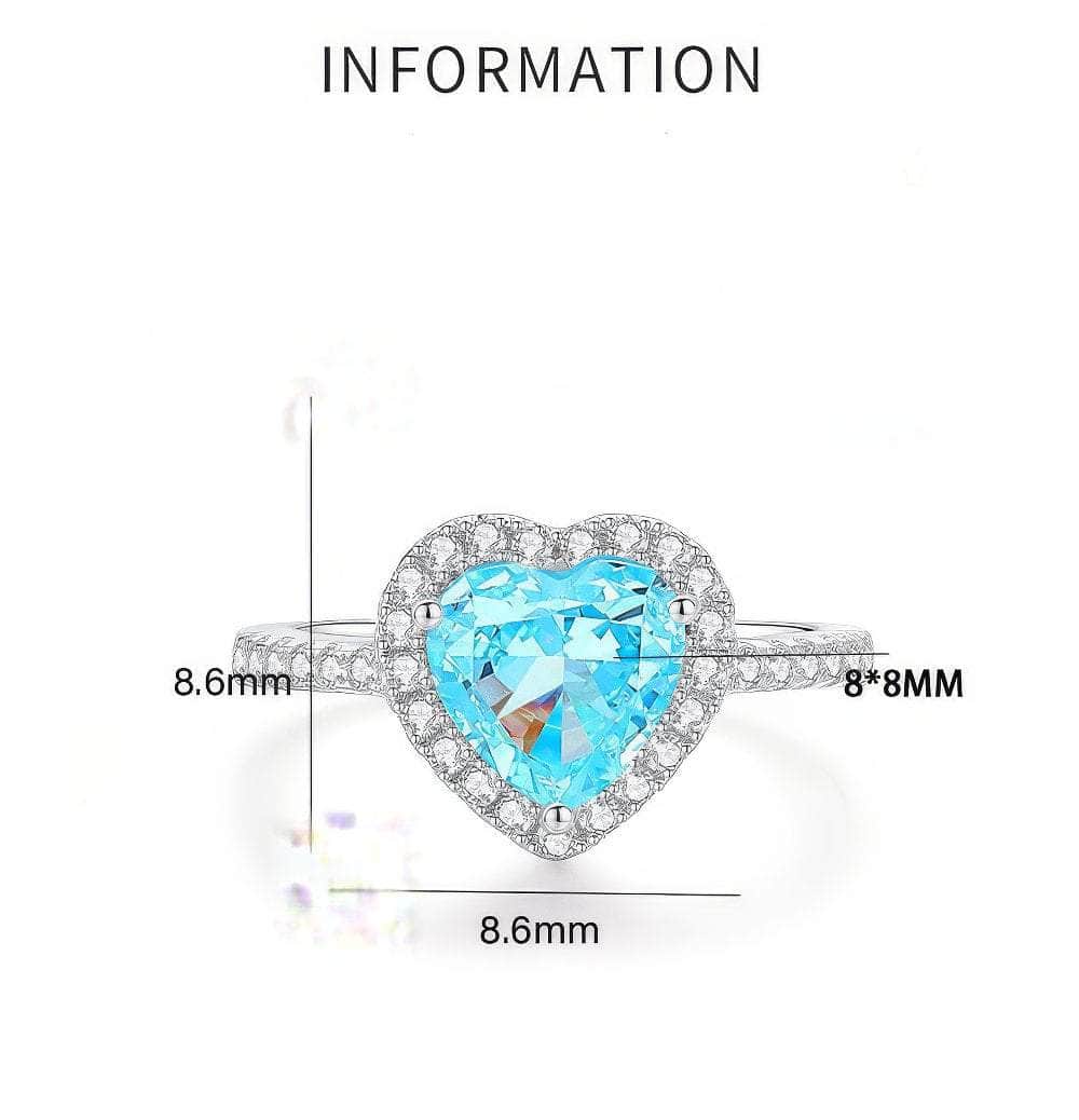 14k White Gold Heart Cut Paved Crystal Lab Diamond Ring