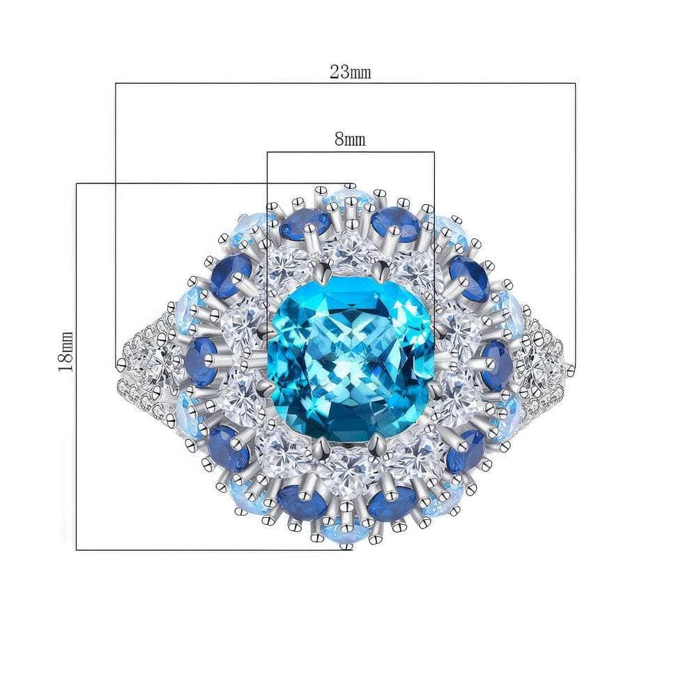 14k White Gold Lab Created Gemstone Art Deco Ring