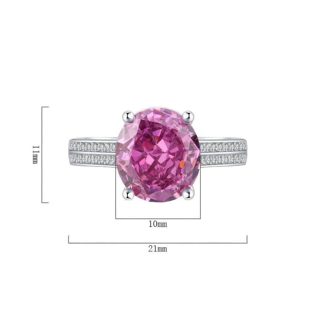 14k White Gold Lab-Grown Pink Sapphire Oval Ring