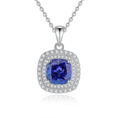 14k White Gold Paved Crystal Lab Diamond Emerald Gemstone Necklace Tanzania