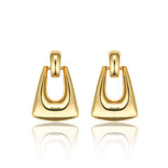 14k Gold Polished Square Hoop Dangle Earrings