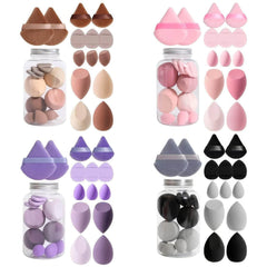 14pc Velvet Makeup Sponge Set With Storage Jar