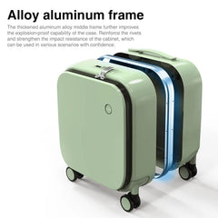 18 Inch Polycarbonate Carry-On Suitcase Aluminum Frame