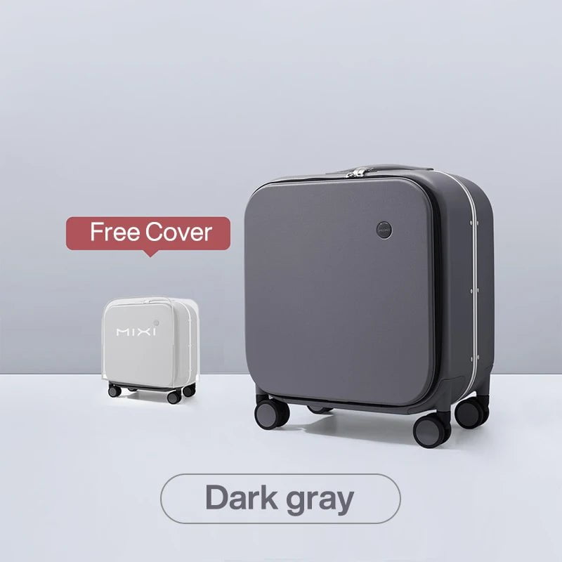 18 Inch Polycarbonate Carry-On Suitcase Aluminum Frame Rock Gray / Russian Federation