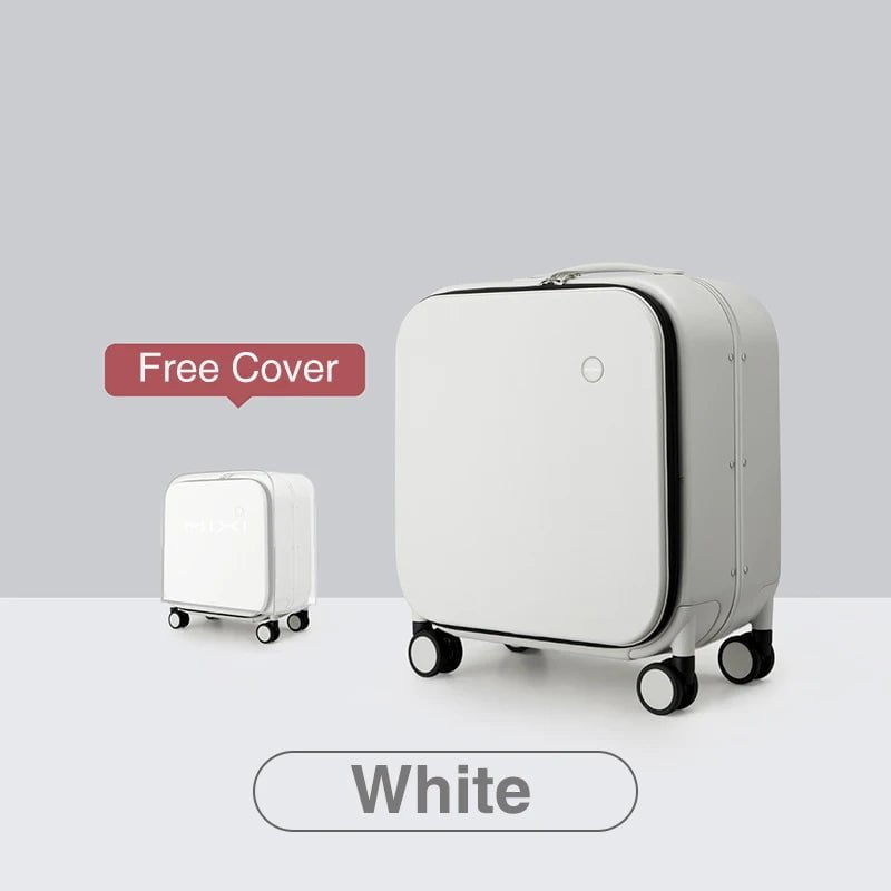 18 Inch Polycarbonate Carry-On Suitcase Aluminum Frame White / CHINA