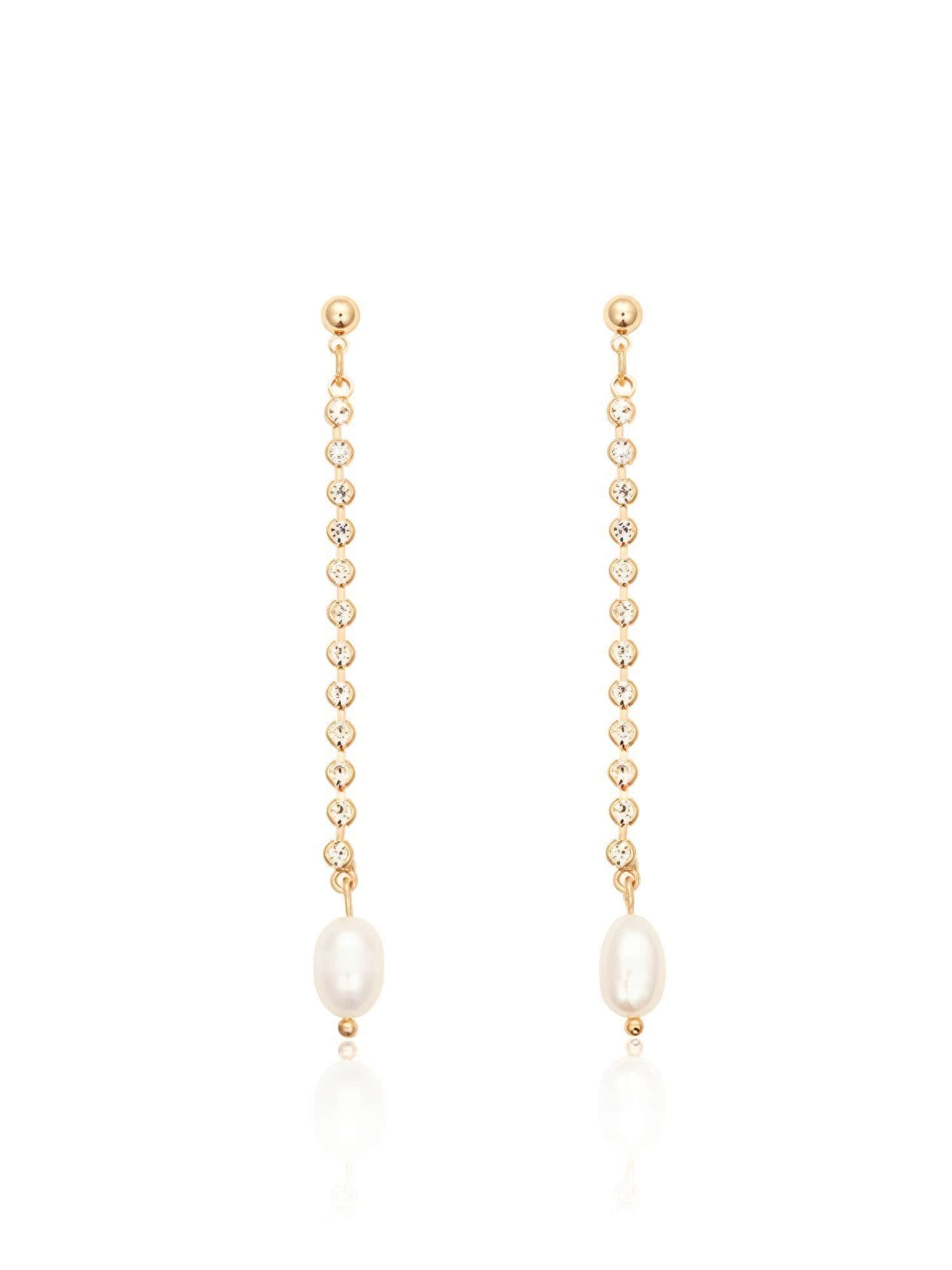 18K Gold Freshwater Pearl Drop Earrings Gold / Clip On