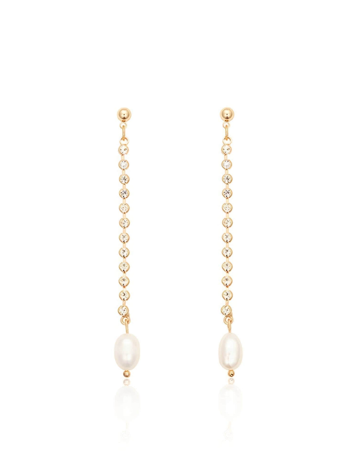 18K Gold Freshwater Pearl Drop Earrings Gold / Clip On