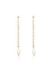 18K Gold Freshwater Pearl Drop Earrings Gold / Clip On