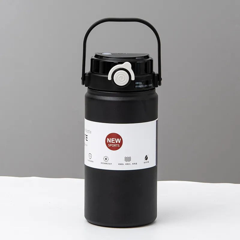 1L/1.2L Stainless Steel Thermal Water Bottle Black / 1000ml