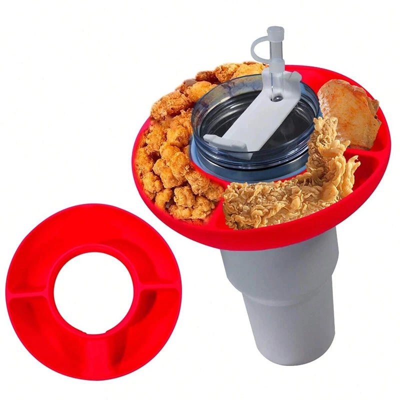 1PC Snack Bowl Platters Reusable For Stanley Tumbler Cup 40Oz Accessories Compatible Tray Divider Container Food Holder Outdoor Red