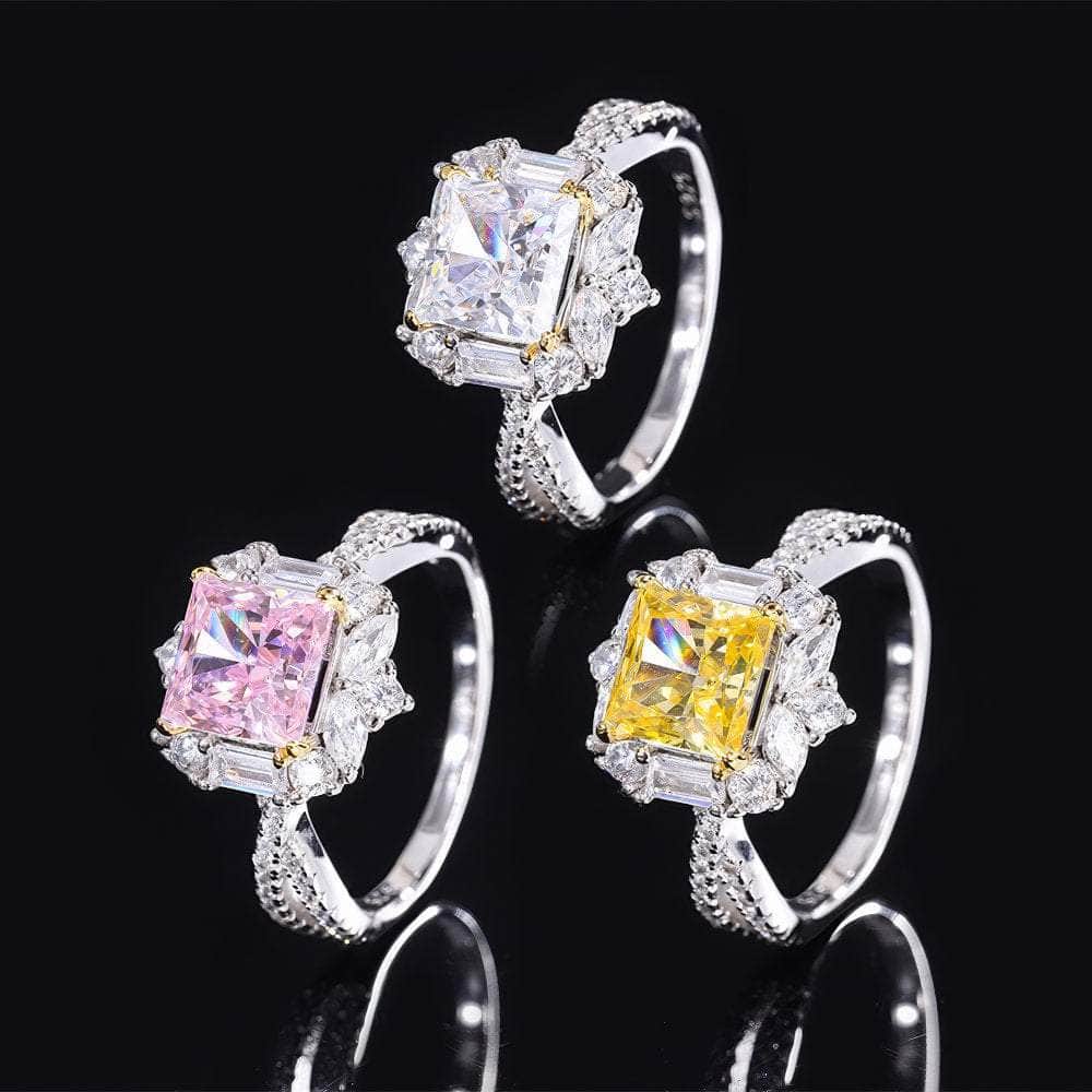2.32 Brilliant Cut Simulated Pink Diamond Floral Ring