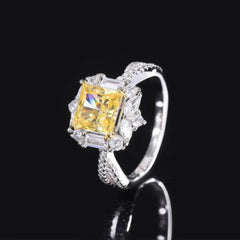 2.32 Brilliant Cut Simulated Pink Diamond Floral Ring 5 US / Canary