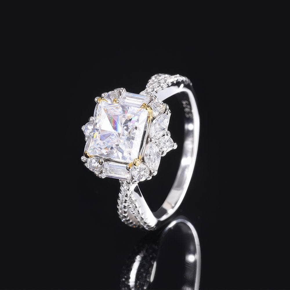 2.32 Brilliant Cut Simulated Pink Diamond Floral Ring 5 US / White