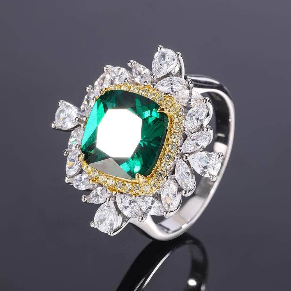 2.32 Carat Lab Created Diamond 14k Gold Emerald Gemstone Jewelry Set 5 US / Emerald / Ring