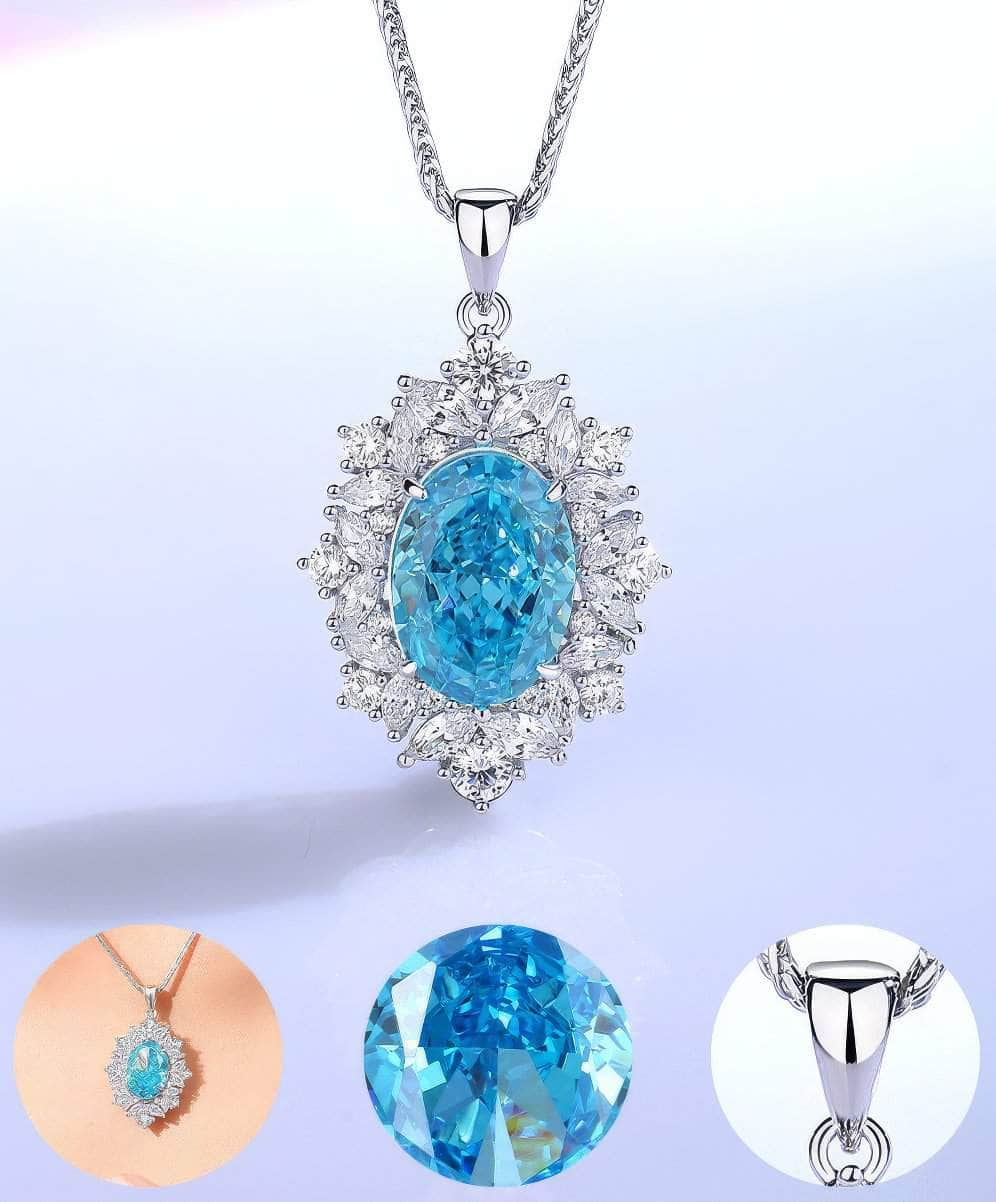 2.32 Ct Oval-Shaped Paved Crystal Lab Imitation Diamond Jewelry Set