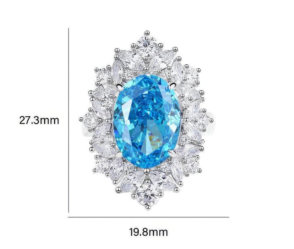 2.32 Ct Oval-Shaped Paved Crystal Lab Imitation Diamond Jewelry Set