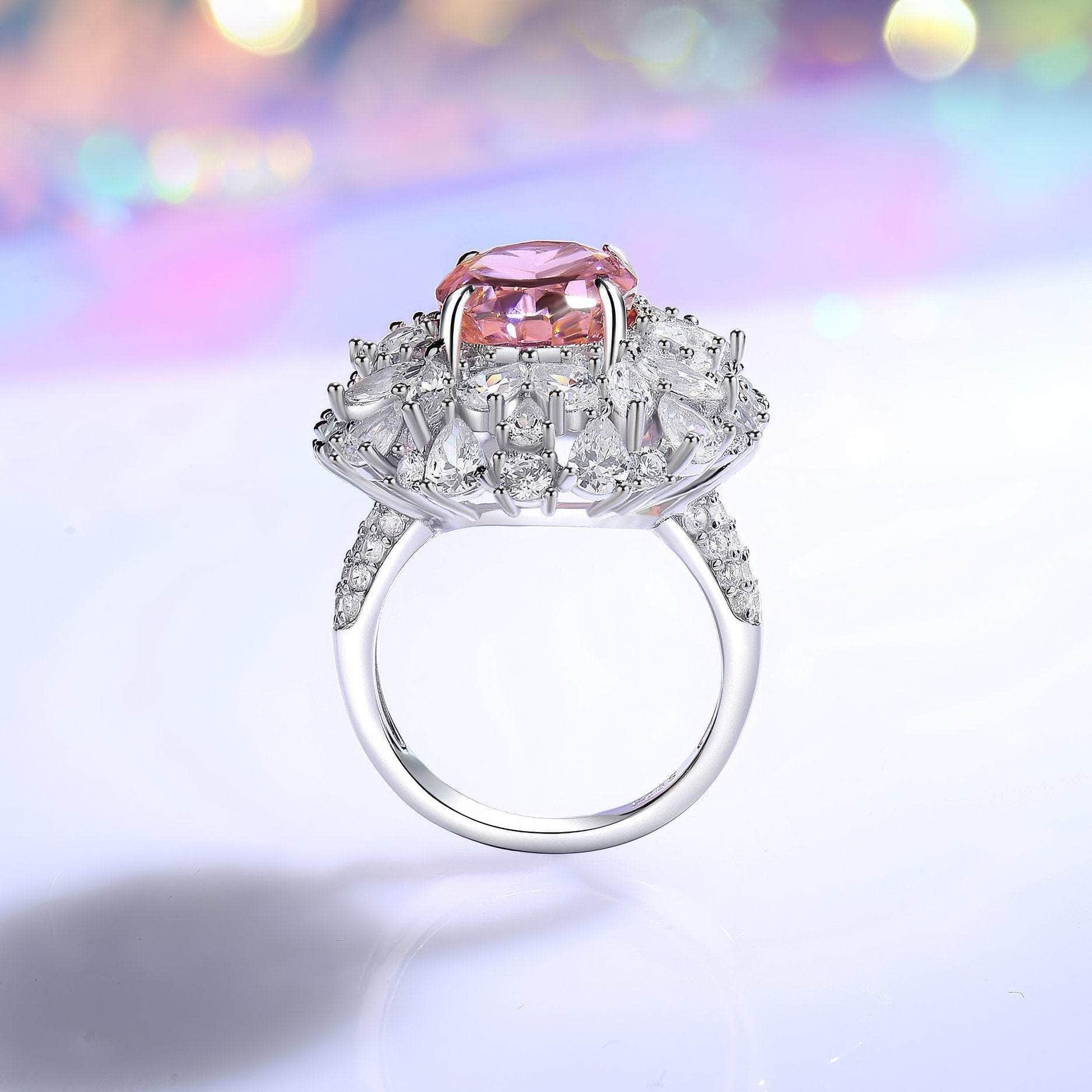 2.32 Ct Prong-Setting Lab-Generated Diamond Cocktail Halo Ring