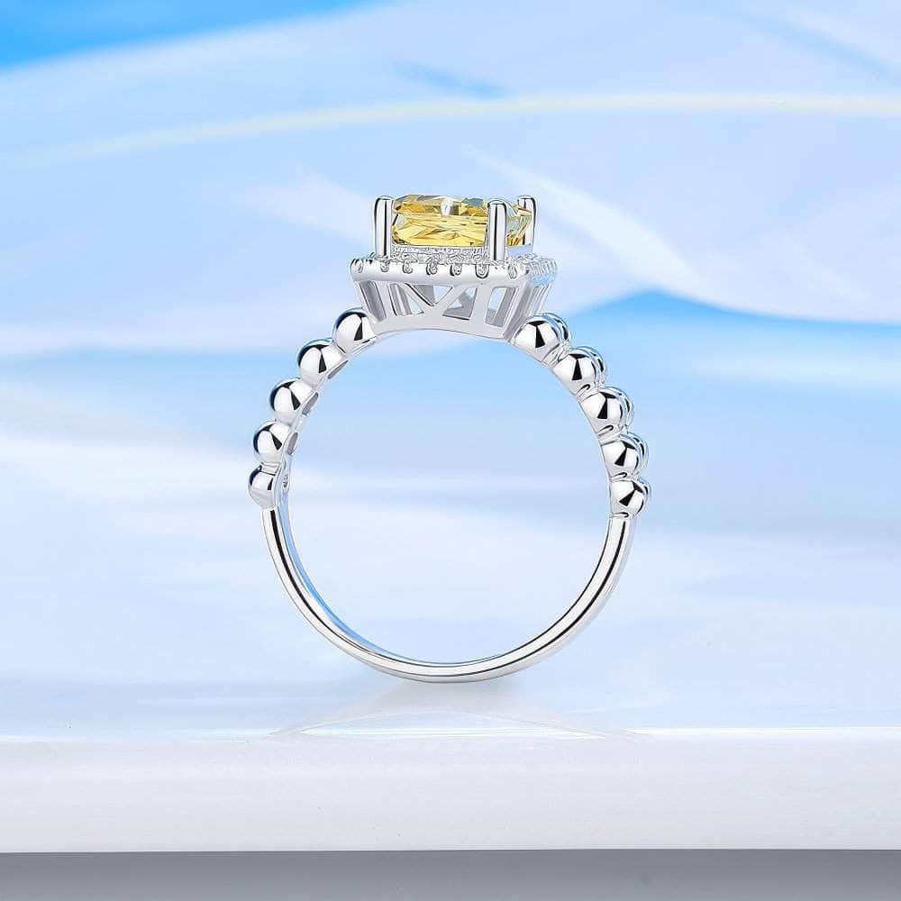 2.32 Ct Radiant Cut Paved Crystal Lab Diamond Gemstone Ring