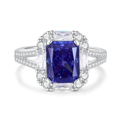 2.32 Ct Radiant Cut Paved Crystal Lab Diamond Gemstone White Gold Ring