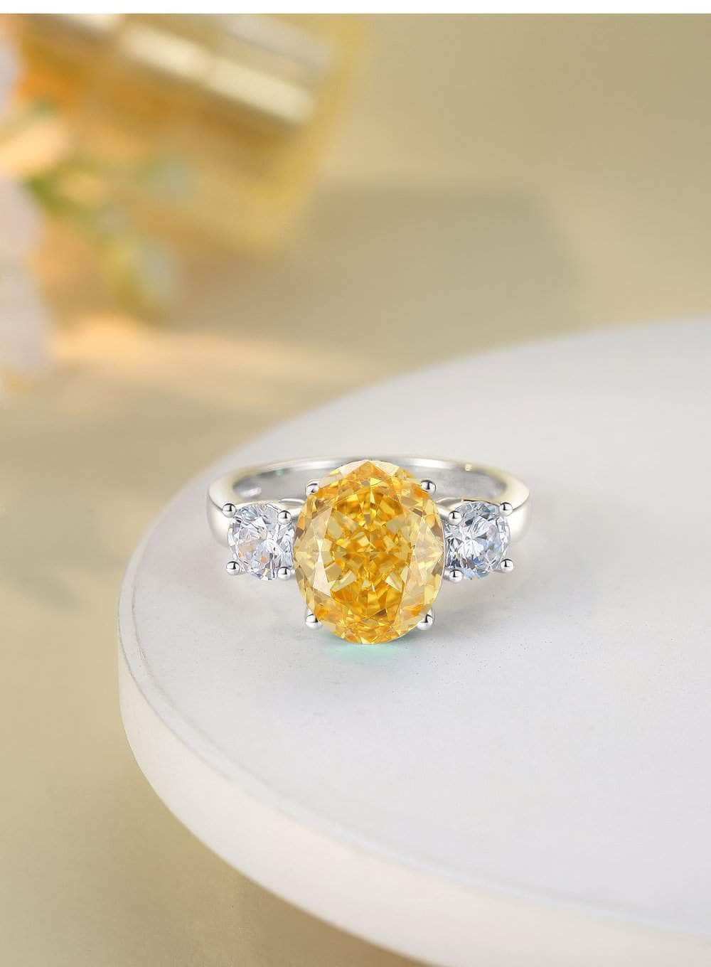 2.51 Ct Three-Stone Yellow Lab Grown Diamond Ring